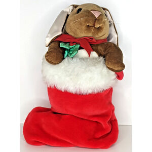 Vintage Velveteen Rabbit Plush in Christmas Stocking 1985 Large 20" Long Soft